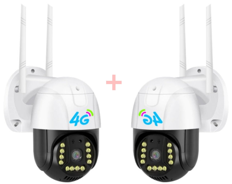 Pchet 2 x Camera de supraveghere Dasgut Smart , IP66 , SIM Card 4G V380Pro, Panoramica + Cadou Surpriza