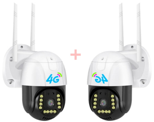 Pchet 2 x Camera de supraveghere Dasgut Smart , IP66 , SIM Card 4G V380Pro, Panoramica + Cadou Surpriza