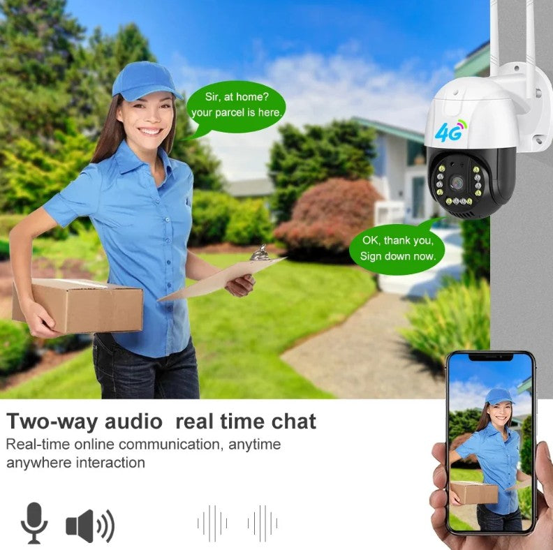 Pchet 2 x Camera de supraveghere Dasgut Smart , IP66 , SIM Card 4G V380Pro, Panoramica + Cadou Surpriza