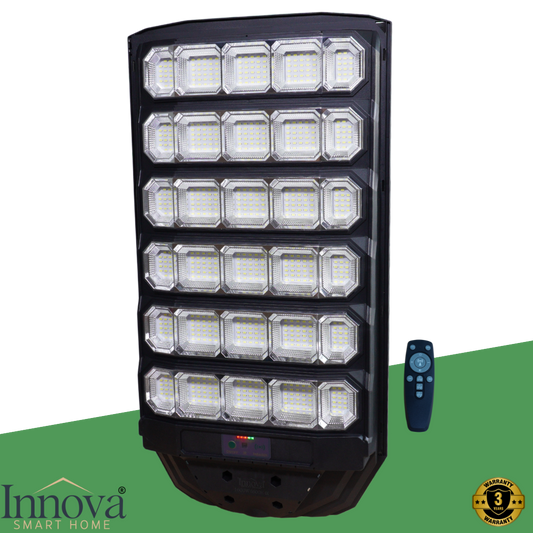 Lampa Solara Stradala Polaris Innova 1600W – LED 120 000 lm, Senzor Lumina/Miscare si Telecomanda, IP66 & Suport Prindere