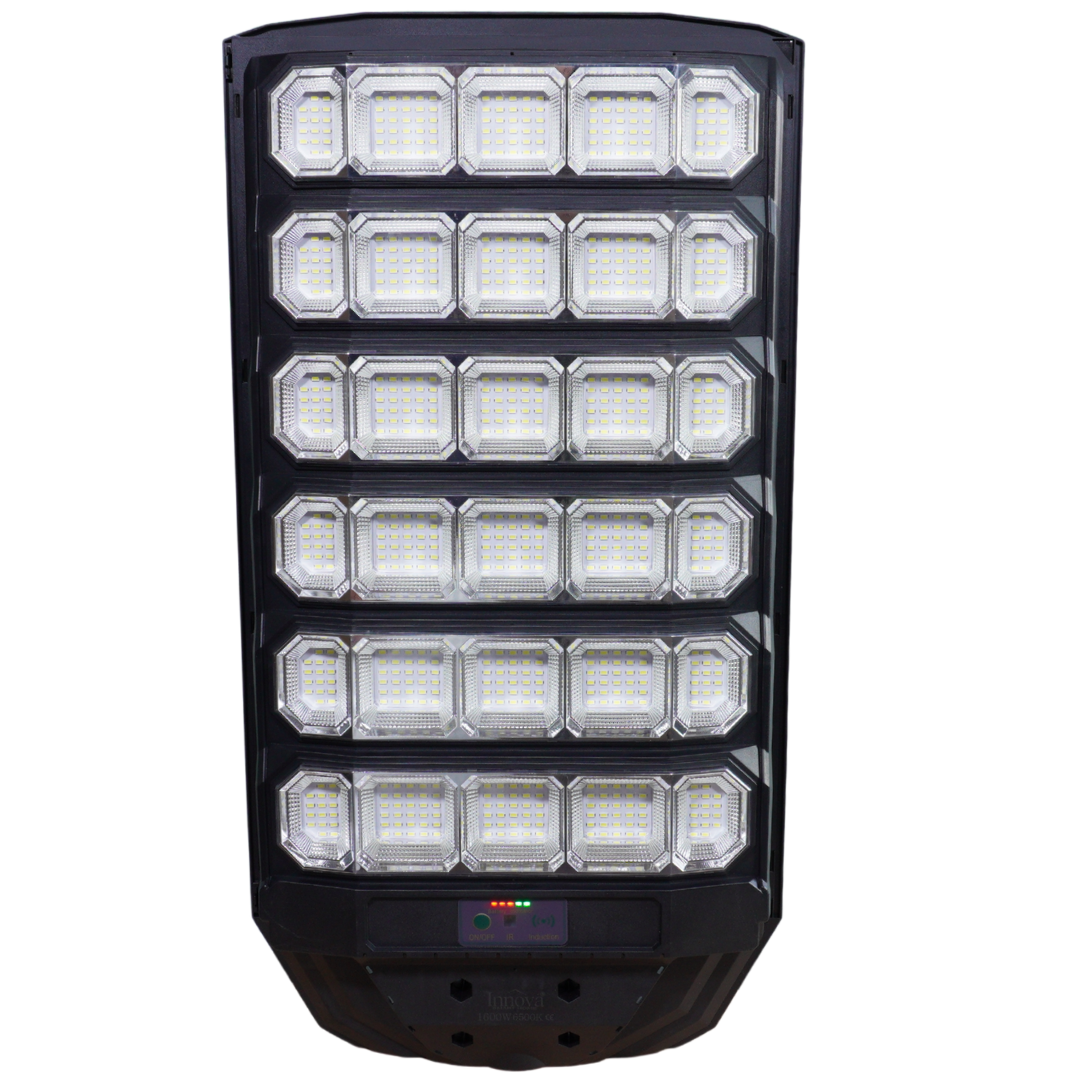 Lampa Solara Stradala Polaris Innova 1600W – LED 120 000 lm, Senzor Lumina/Miscare si Telecomanda, IP66 & Suport Prindere
