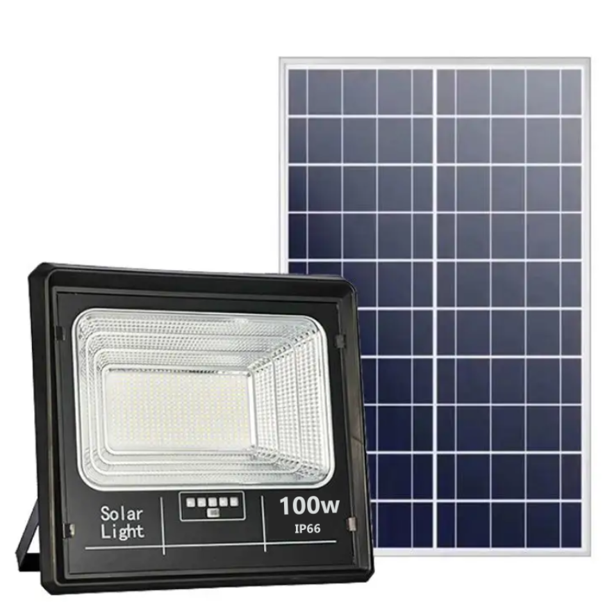 Black Friday - Set 2 x Proiector Solar Jortan 100W , IP66 , Indicator Baterie , 6500k + Cadou Surpriza