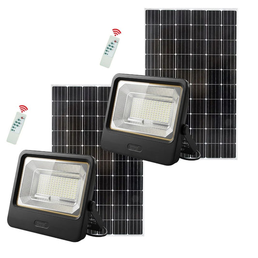 Set 2 Proiectoare Solare LED 800W Innova Smart Home Cyborg, IP67, Panouri Solare 35x35 cm și Telecomenzi