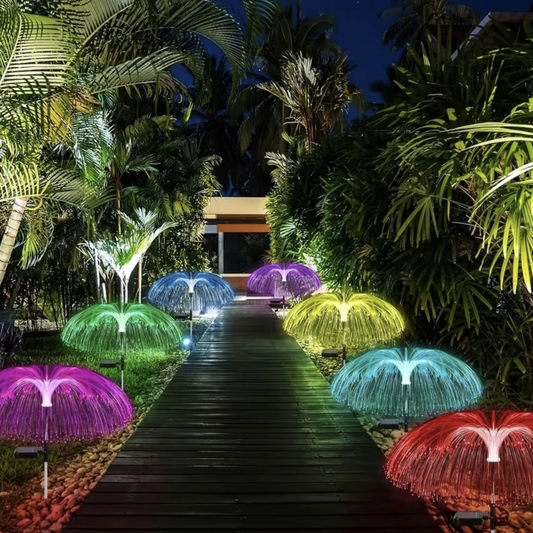 Set 2/4/8 x Lumină Solară pentru Grădină Tip Meduză RGB – Instalare Automată cu Senzor de Lumină