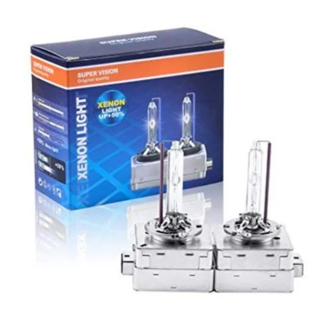 Set 2 Becuri Xenon D1S White pentru Faruri Auto – 35W, 6000K, cu Suport Metalic