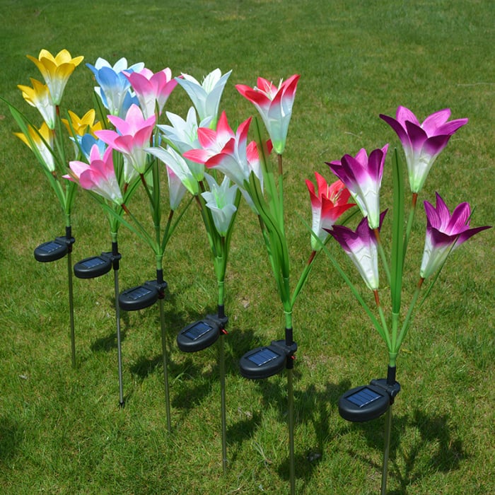 Set 2 Lampi Solare Crini Decorative, 70cm, IP66, LED cu Senzor Lumina