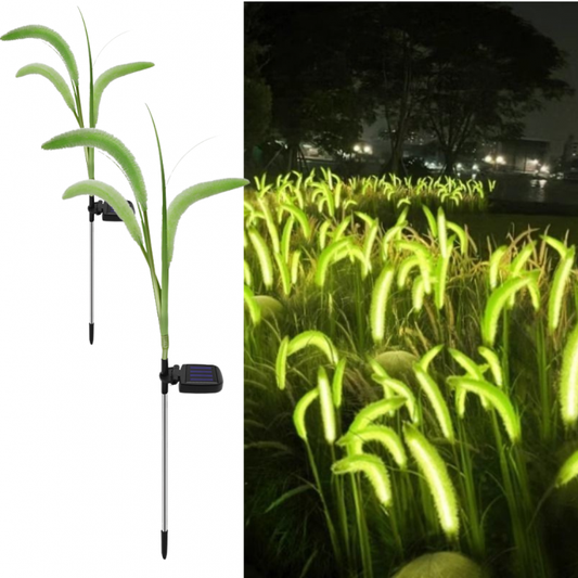 Set 2 Lampi Solare Decorative tip Iarba Ornamentala Verde M374-23, 80cm, lumina calda, IP66