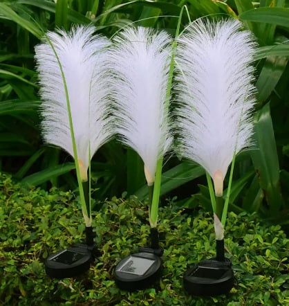 Set 2 Lampi Solare Decorative tip Iarba Pampas cu LED M374-22, 70cm, lumina calda, IP66