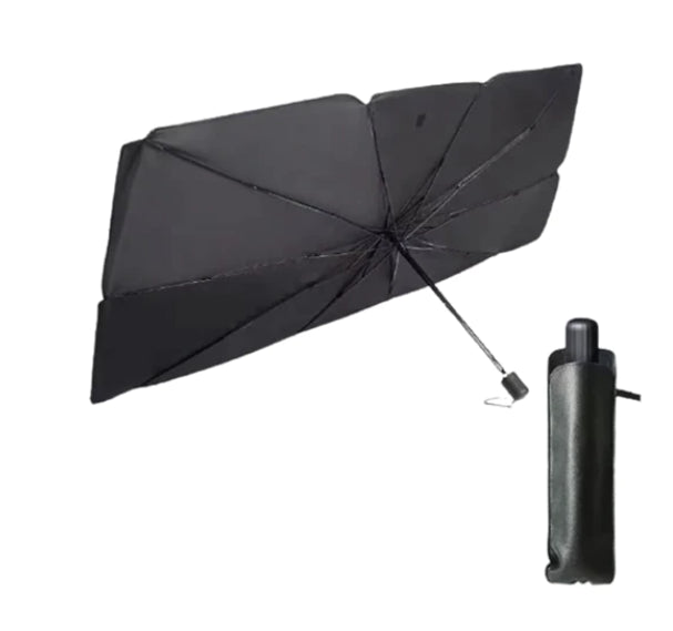 Set 2 Parasolare Auto Tip Umbrela pentru Parbriz, Protecție UV + Racire Instanta, 130x80 cm