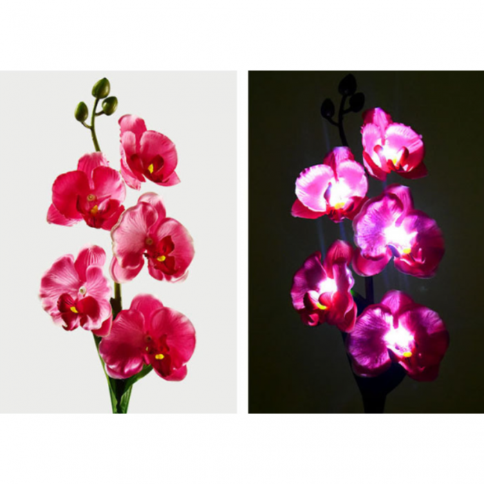 Set 2 x Lampi Solare Orhidee cu LED – Decor Romantic pentru Gradina, Tarus si Panou Solar