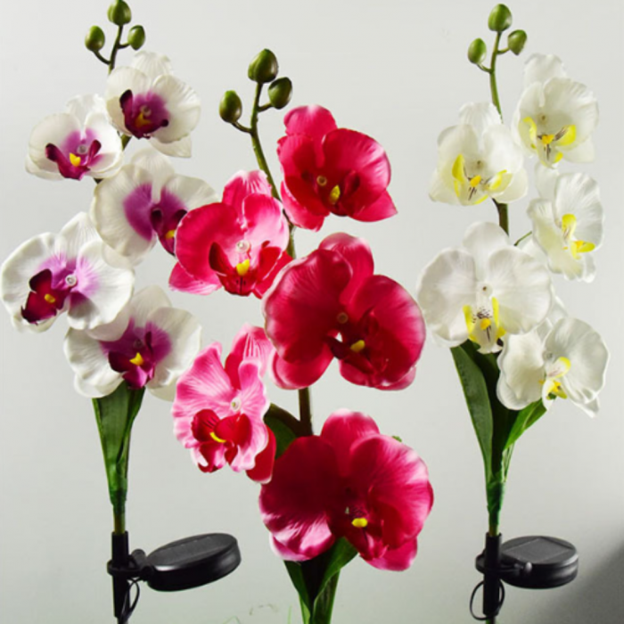 Set 2 x Lampi Solare Orhidee cu LED – Decor Romantic pentru Gradina, Tarus si Panou Solar