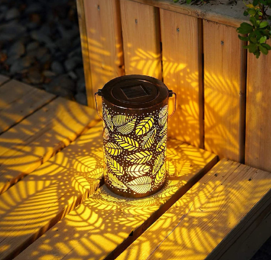 Set 2xFelinar Solar Elegant pentru Grădină cu LED-uri și Braț Agățător, din Fier, cu Senzor de Lumină