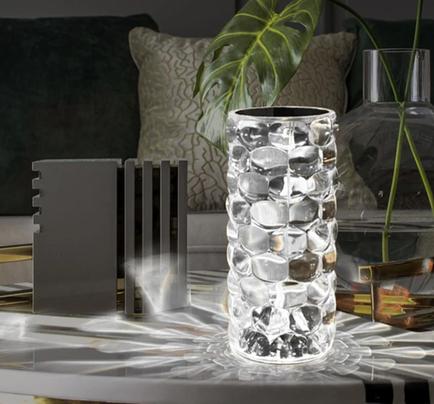 Set 2x Veioza - Lampă de Masă sau Noptiera cu Design Picătură de Apă , 16 Culori Schimbabile + Telecomanda