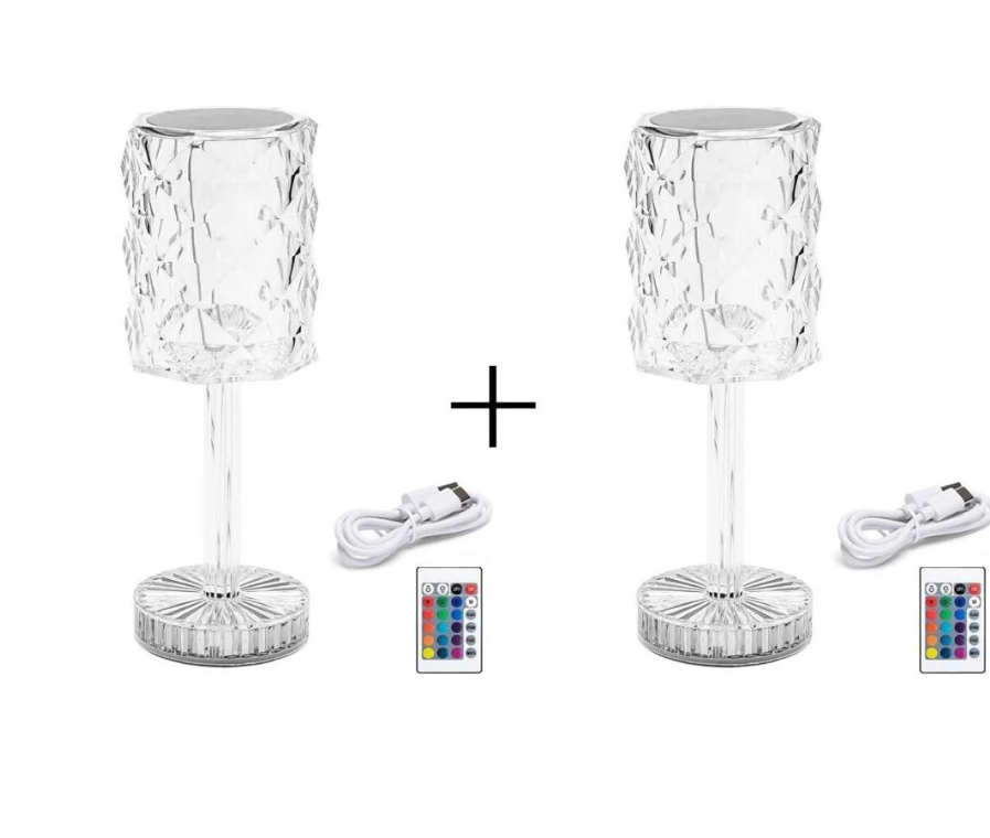Set 2xLampă Atena Led dimabilă reîncărcabilă Masa Sau Noptiera 1800mAh 26 cm + telecomandă