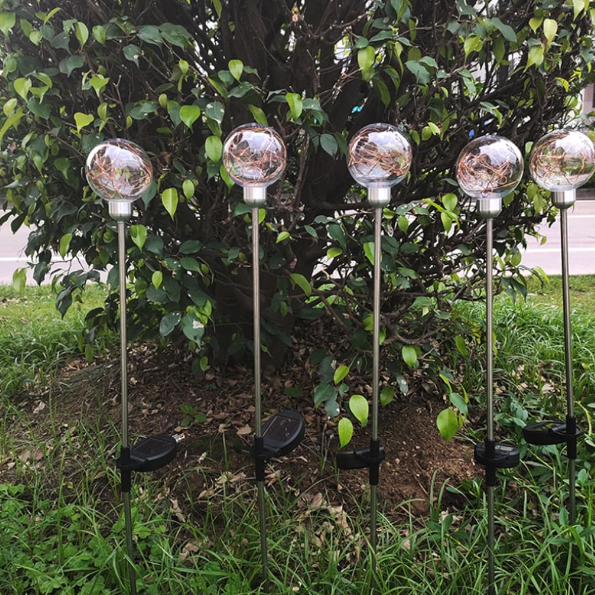 Set 2/4/8 x Lampă solară pentru exterior , Minge Licurici Alb Cald