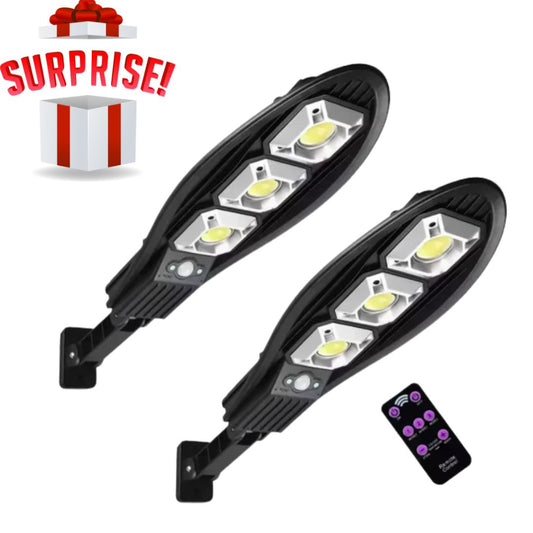 Set 2x Lampa Solara Stradala SKY 200W,  Senzor de miscare, Senzor de lumina cu Telecomanda + Cadou Surpriza