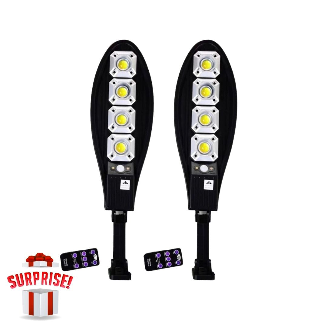Set 2x Lampa Solara Stradala SKY 300W,  Senzor de miscare, Senzor de lumina cu Telecomanda + Cadou Surpriza