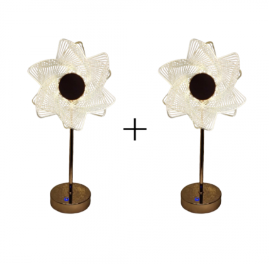 Set 2x Lampa LED Ambientala SunFlower, Touch Control, 2 Moduri de Iluminare, Intensitate Reglabila, Design Elegant și Portabil