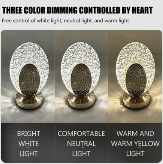 Set 2x Lampă LED Persia, Control Tactil cu 3 Nuanțe de Lumină, Reîncărcabilă, Design Auriu Elegant, Noptiera , Masa , Restaurant