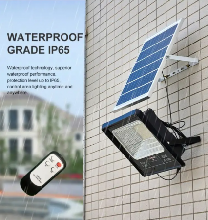 Black Friday - Set 2x Proiector LED Jortan cu panou solar 200w si telecomanda, IP66 + Cadou Surpriza