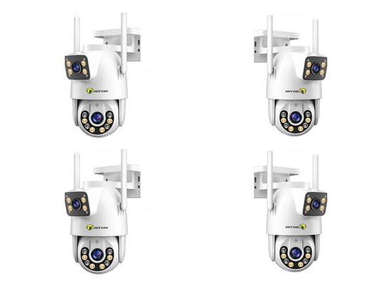 Set 4 x Cameră Video Duală Jortan 9697QJ, Vedere 360°, WiFi, 6MP, Compatibilă Yoosee