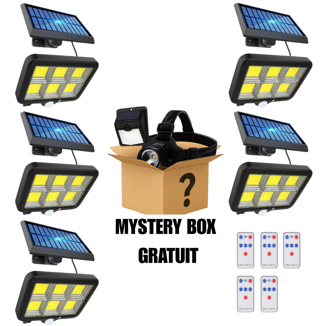 Set 5 x Lampa Solara 50W - 96 LED COB, cu PANOU DETASABIL + MysteryBox GRATUIT