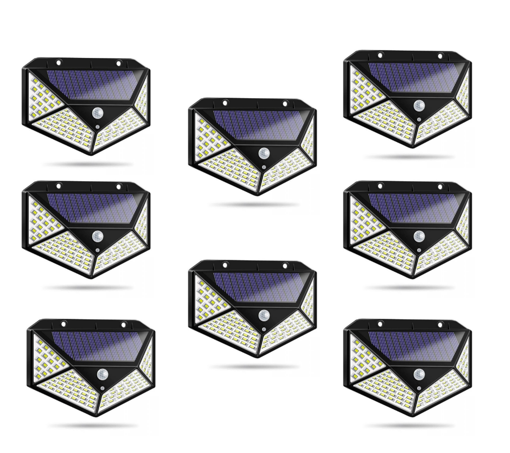 Set Elegant de 8 Lămpi Solare cu 100 LED-uri și Senzor de Mișcare – Iluminare Inteligentă și Eficientă