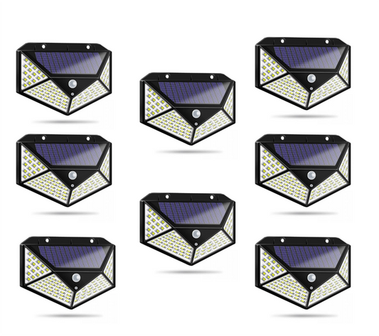 Set Elegant de 8 Lămpi Solare cu 100 LED-uri și Senzor de Mișcare – Iluminare Inteligentă și Eficientă