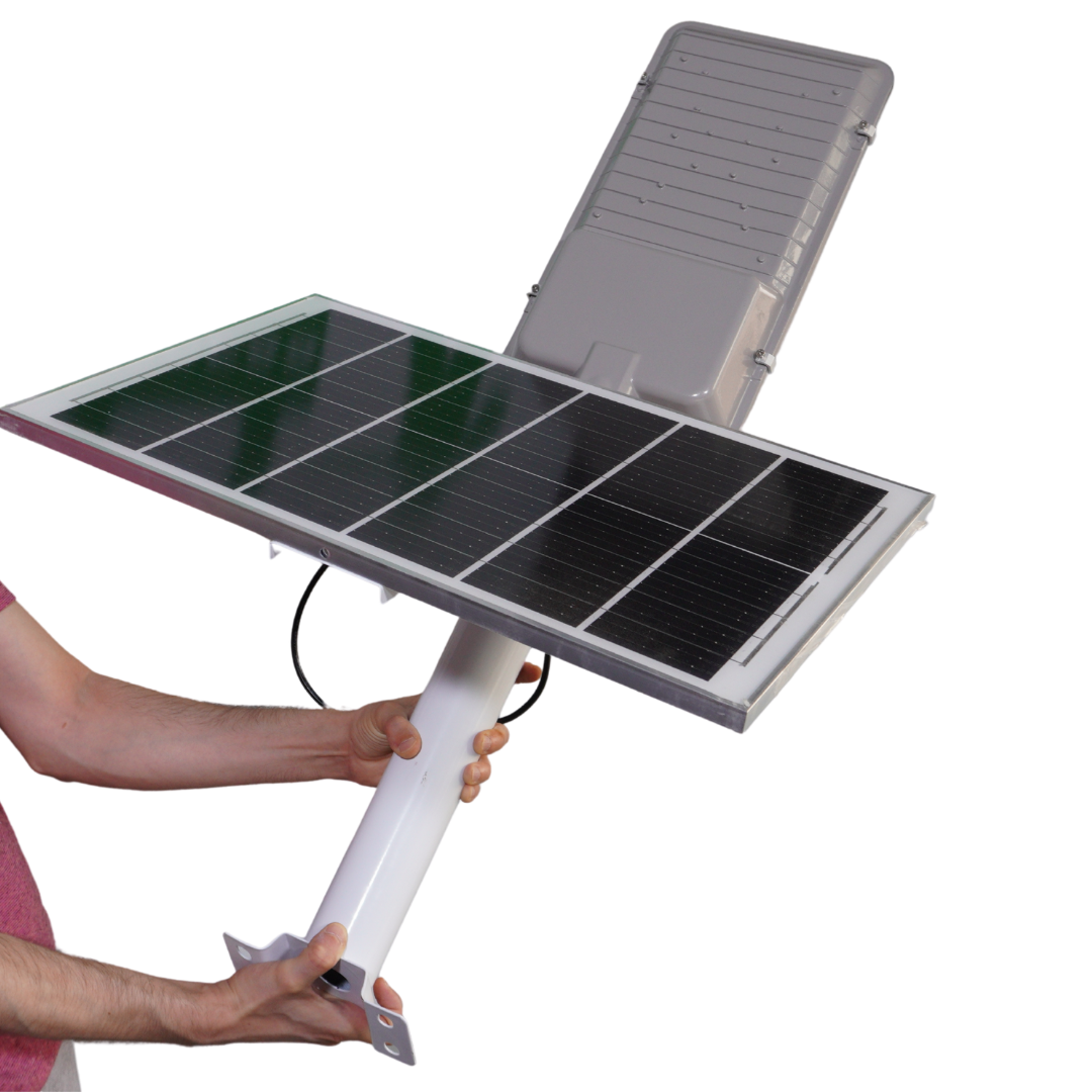 Lampa solara stradala INNOVA 400W cu senzor de lumina si panou separat, IP66